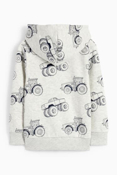 Enfants garçons - Tracteurs - sweat zippé à capuche - gris clair