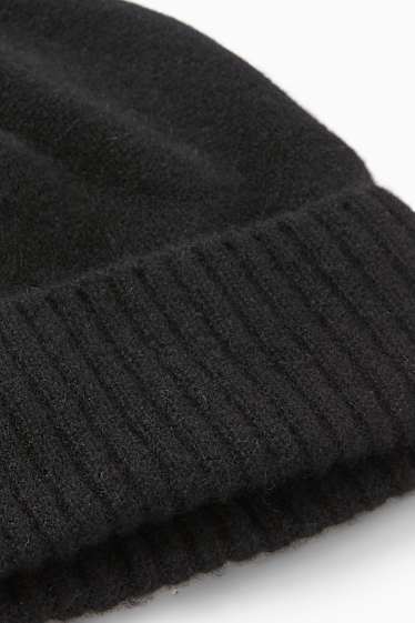Hommes - Beanie en cachemire - noir