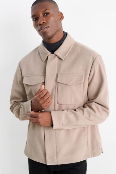 Heren - Overhemdjas - beige-mix