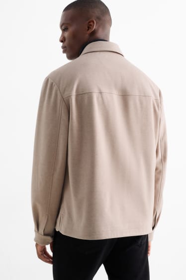 Heren - Overhemdjas - beige-mix