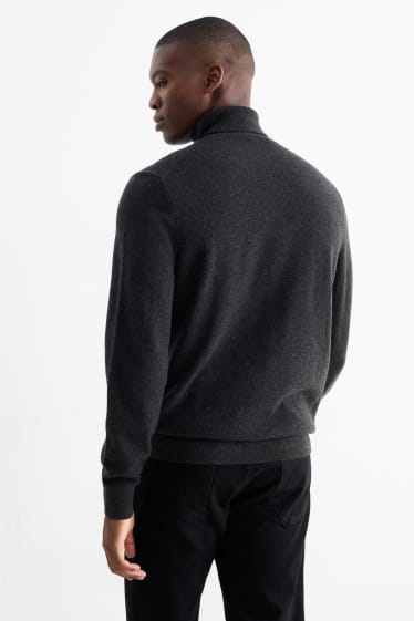 Herren - Kaschmir-Rollkragenpullover - dunkelgrau