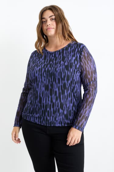 Women - Long sleeve top - patterned - purple