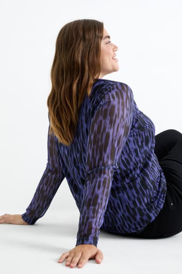 Women - Long sleeve top - patterned - purple