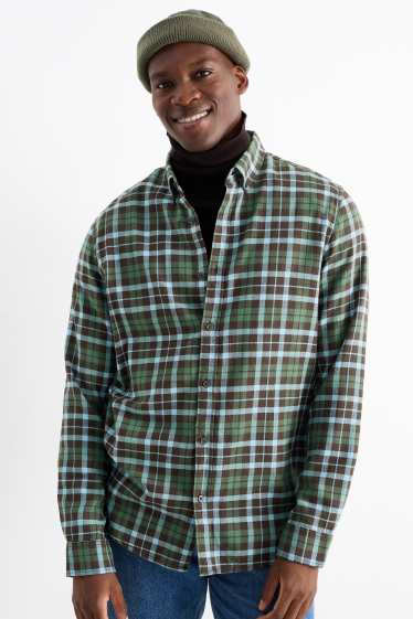 Herren - Hemd - Regular Fit - Button-down - kariert - grün