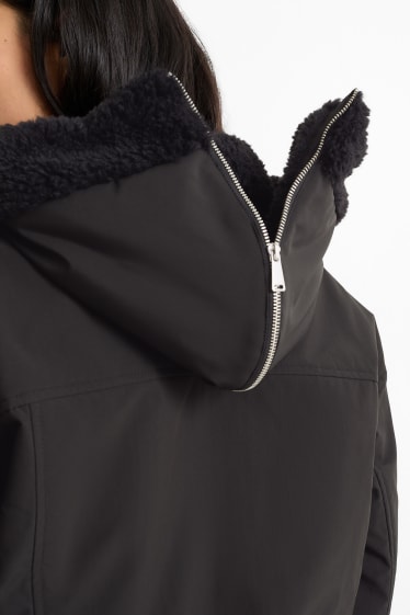 Women - Bomber jacket with hood - black