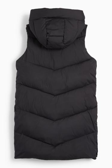 Bambine - Gilet trapuntato con cappuccio - nero