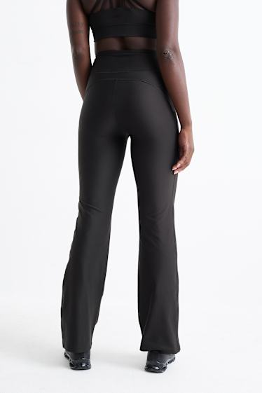 Kobiety - Funkcyjne legginsy flared - 4 Way Stretch - czarny