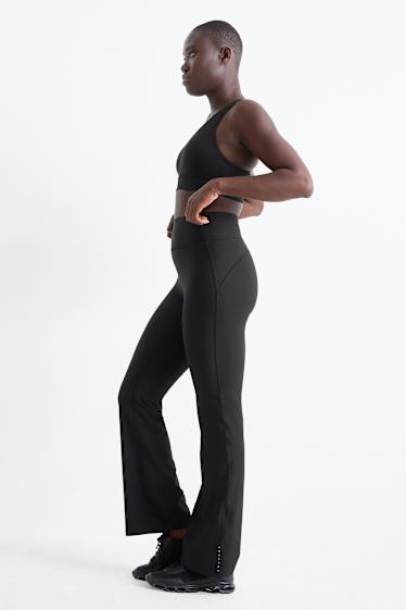 Kobiety - Funkcyjne legginsy flared - 4 Way Stretch - czarny