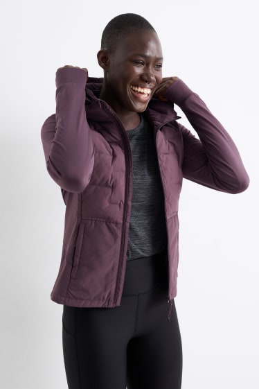 Femmes - Veste chaude de sport à capuche - violet