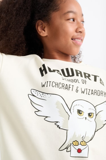 Enfants filles - Harry Potter - ensemble - sweat et jupe plissée - 2 pièces - crème