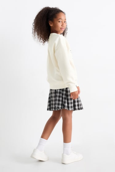 Enfants filles - Harry Potter - ensemble - sweat et jupe plissée - 2 pièces - crème