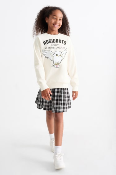Enfants filles - Harry Potter - ensemble - sweat et jupe plissée - 2 pièces - crème