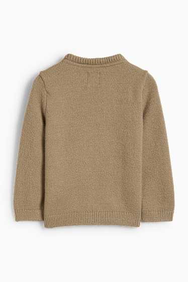 Baby Jungen - HoHoHo - Baby-Weihnachtspullover - beige