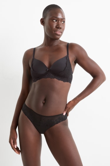 Women - Non-wired bra - padded - black