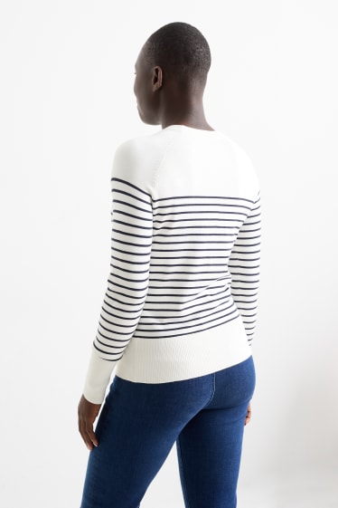 Dona - Jersei de punt fi - de ratlles - blau/crema