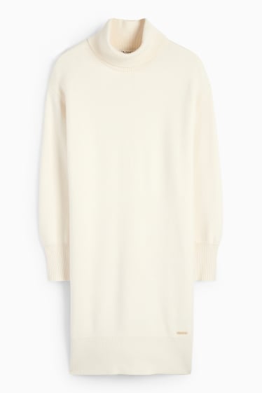 Kinder Mädchen - Strickkleid - cremeweiß