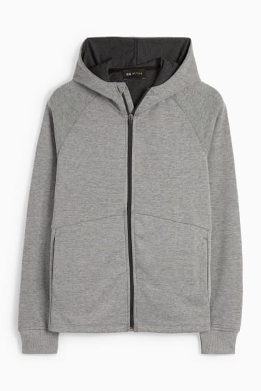 Damen - Funktions-Sweatjacke mit Kapuze - grau