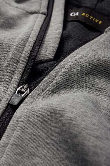 Damen - Funktions-Sweatjacke mit Kapuze - grau