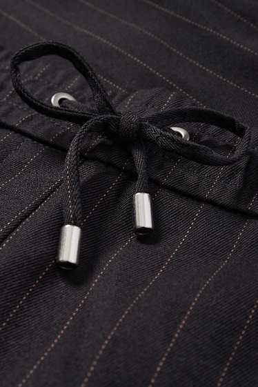 Dames - Pantalon - high waist - tapered fit - krijtstrepen - donkerblauw