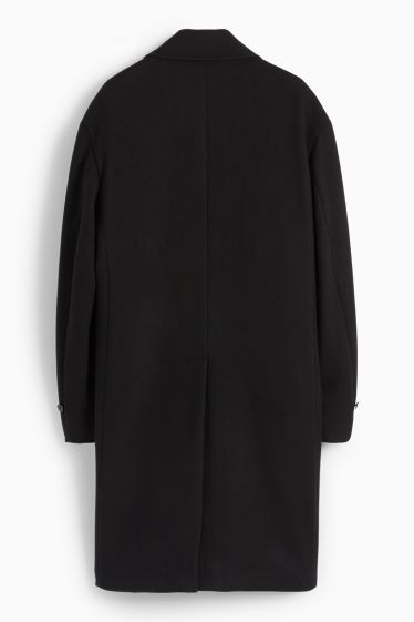 Hommes - Manteau - laine mélangée - noir