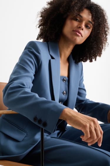 Women - Business blazer - relaxed fit - blue