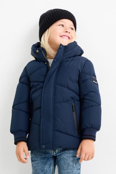Bambini - Giacca trapuntata con cappuccio - impermeabile - blu scuro