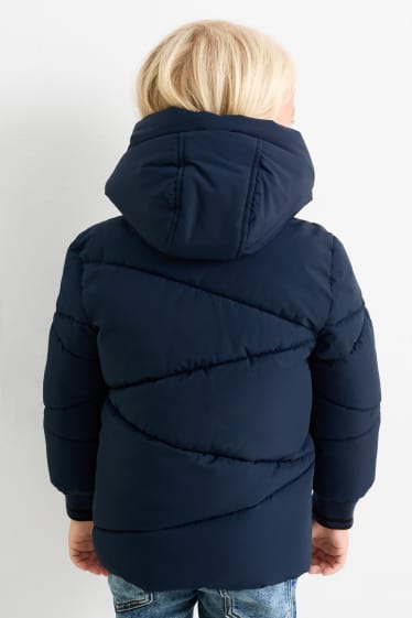 Bambini - Giacca trapuntata con cappuccio - impermeabile - blu scuro