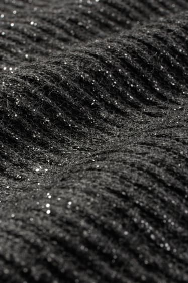 Dona - Jersei - de canalé - brillant - gris fosc