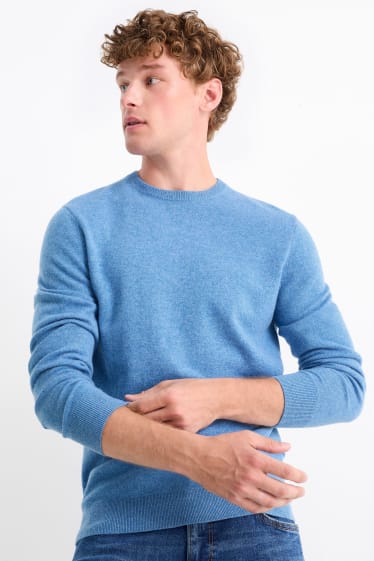 Hommes - Pull en cachemire - bleu clair