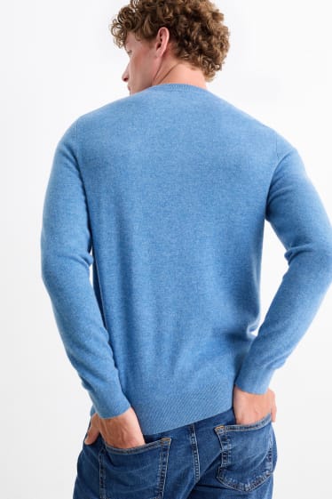 Hommes - Pull en cachemire - bleu clair