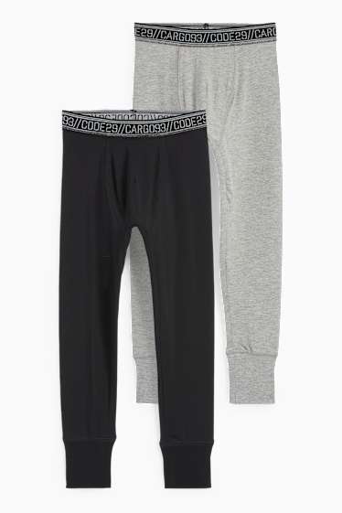 Kinder Jungen - Multipack 2er - Lange Unterhose - schwarz