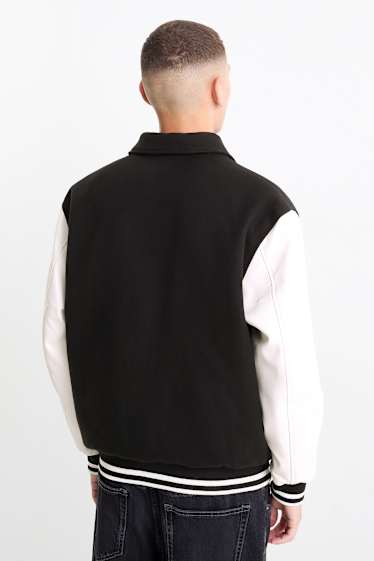 Home - Jaqueta d’estil universitari - negre/blanc