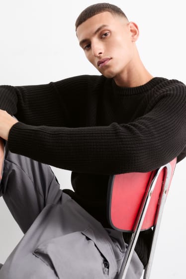 Home - Jersei - de canalé - negre