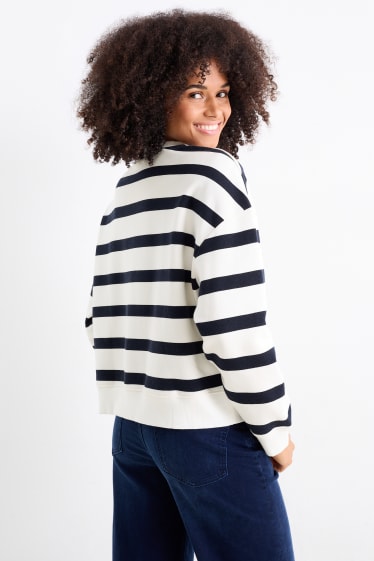Femmes - Sweat - à rayures - bleu / blanc