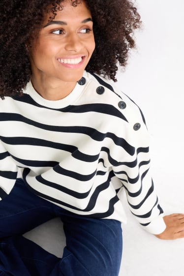 Femmes - Sweat - à rayures - bleu / blanc