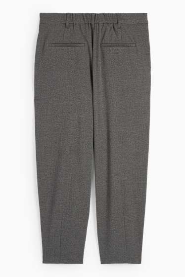 Kobiety - Spodnie materiałowe - wysoki stan - tapered fit - ciemnoszary