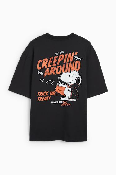 Men - Oversized T-shirt - Snoopy - black