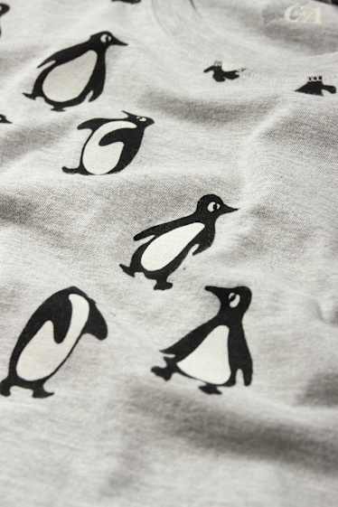 Damen - Pyjama - gemustert - grau