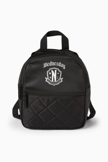 Kinder Mädchen - Halloween - Wednesday - Rucksack - schwarz