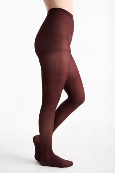 Dames - Set van 2 - panty - 70 DEN - donkerbruin