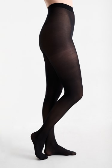 Donna - Confezione da 2 - collant fini - 70 DEN - rosso scuro / nero