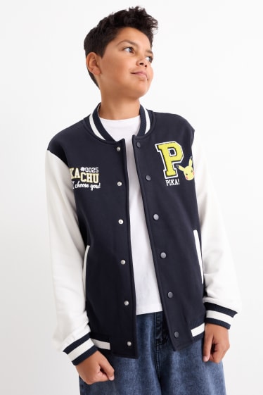 Bambini - Pokémon - giacca stile college - blu scuro