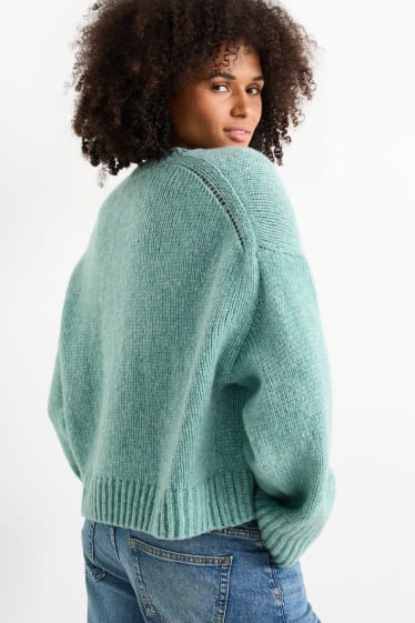 Dames - Trui - merino-mix - mintgroen