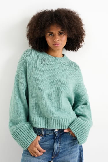 Dames - Trui - merino-mix - mintgroen