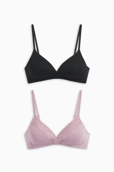 Femei - Multipack 2 buc. - sutien fără armătură - vătuit - violet deschis