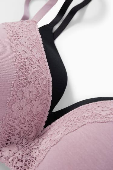 Femei - Multipack 2 buc. - sutien fără armătură - vătuit - violet deschis