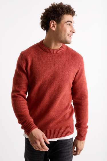Hommes - Pull - rouge foncé