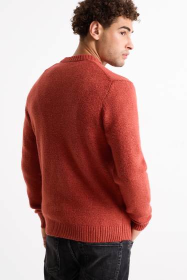 Hommes - Pull - rouge foncé