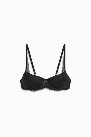 Femmes - Soutien-gorge avec armatures - DEMI - ampliforme - noir