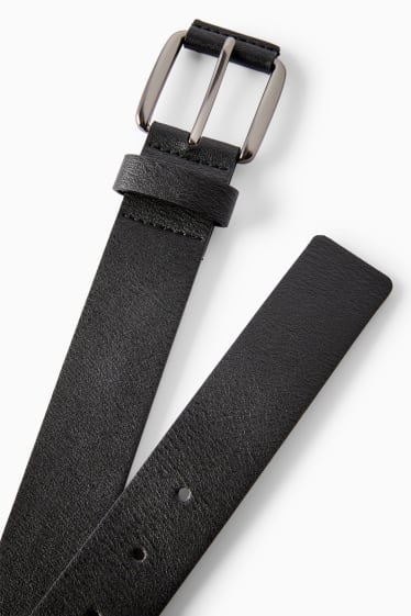 Herren - Gürtel - Lederimitat - schwarz